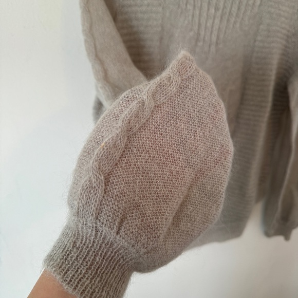 Sundance Tan Wool Mohair Blend Sweater Pullover Sheer Light Boho - Picture 4 of 6